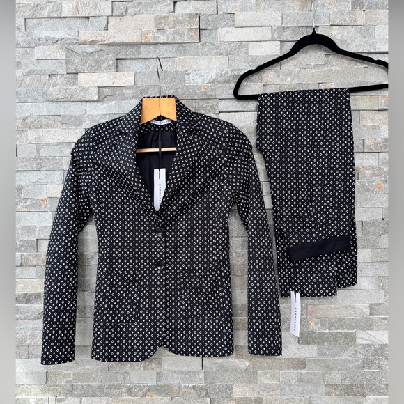 Caractere Jackets & Blazers - Ter De Caractere Black and White Blazer and Pant Suit Set 2